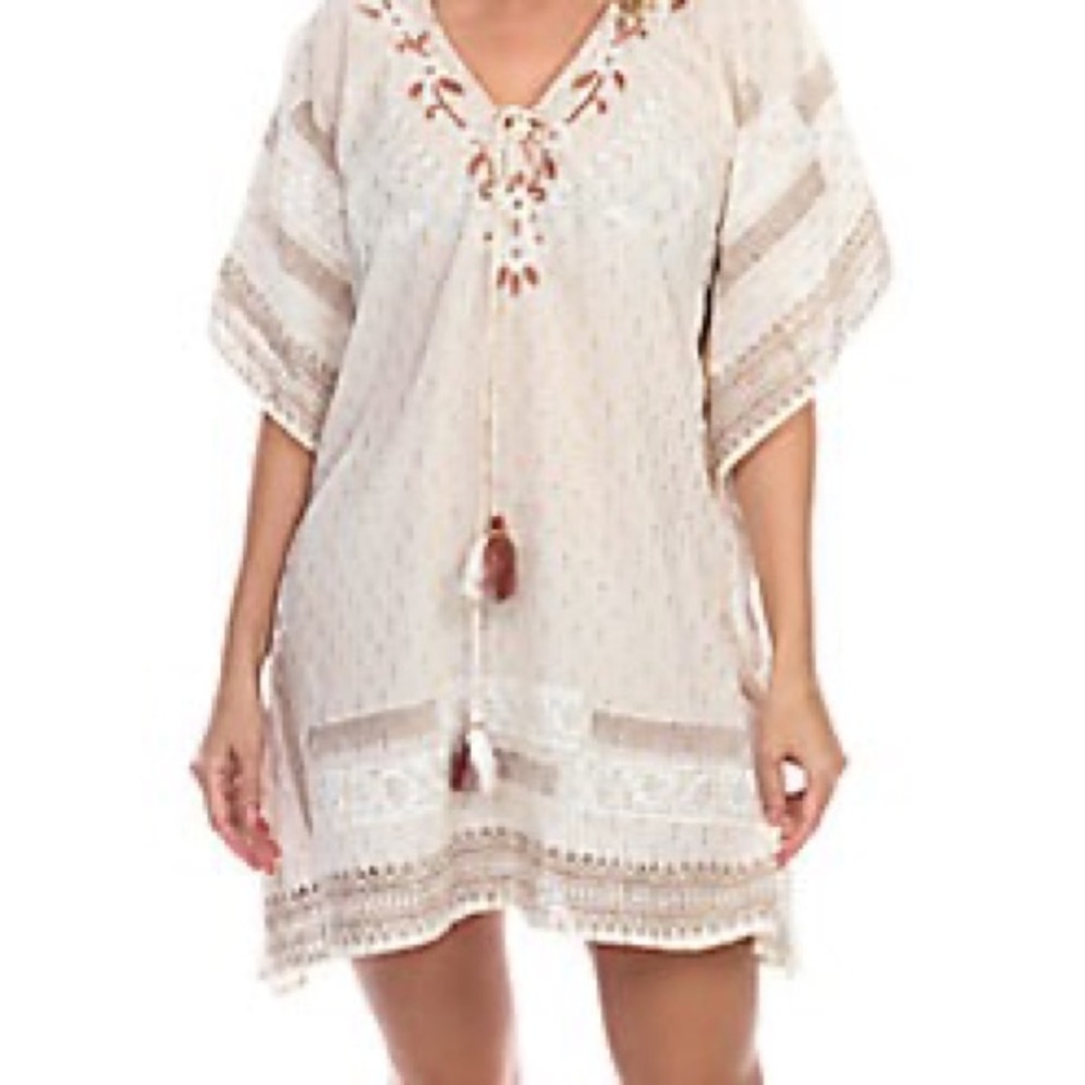 NWT Bathing Suit Cover Up Tassel embroidery